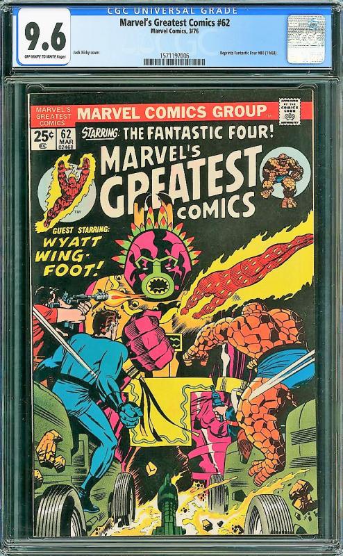 Marvel's Greatest Comics #62 (Marvel, 1976) CGC 9.6 HIGHEST GRADED