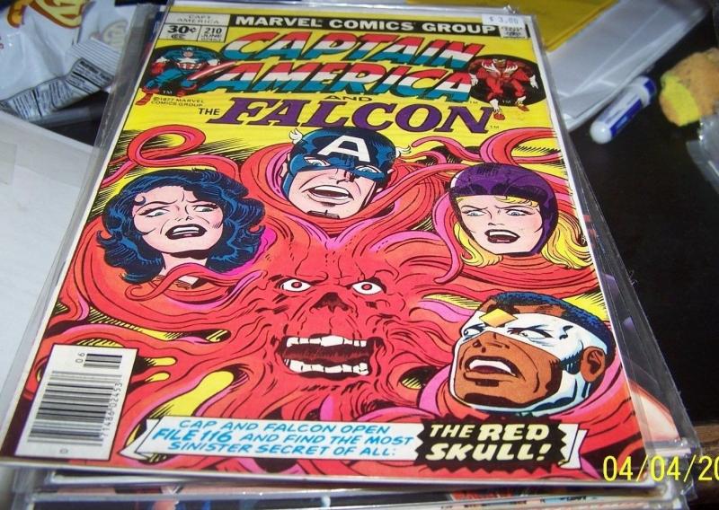 Captain America #210 (Jun 1977, Marvel) FALCON  red skull jack kirby f-vf
