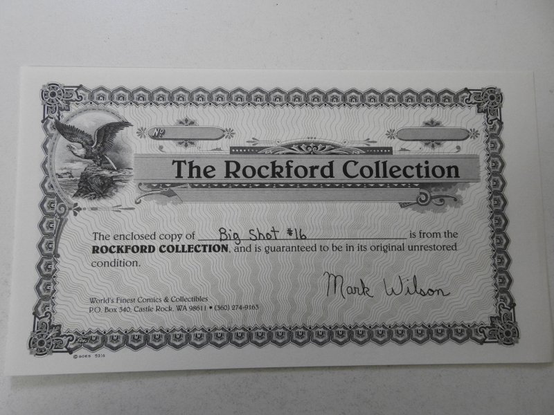 Big Shot Comics #16 (1941) FN/VF Condition! Rockford Pedigree Cert!