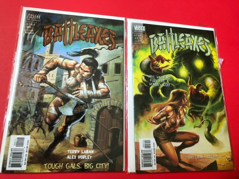 BATTLEAXES #'s 2&3 2000, VERTIGO / DIRECT SALES , HIGH QUALITY