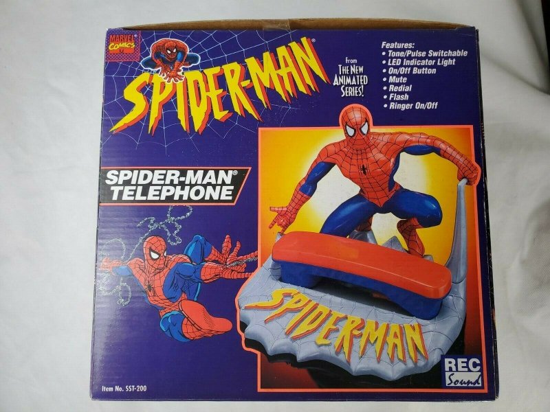 Spider-Man Animated Series Corded Telephone Vintage Mint 1994 Marvel Comics