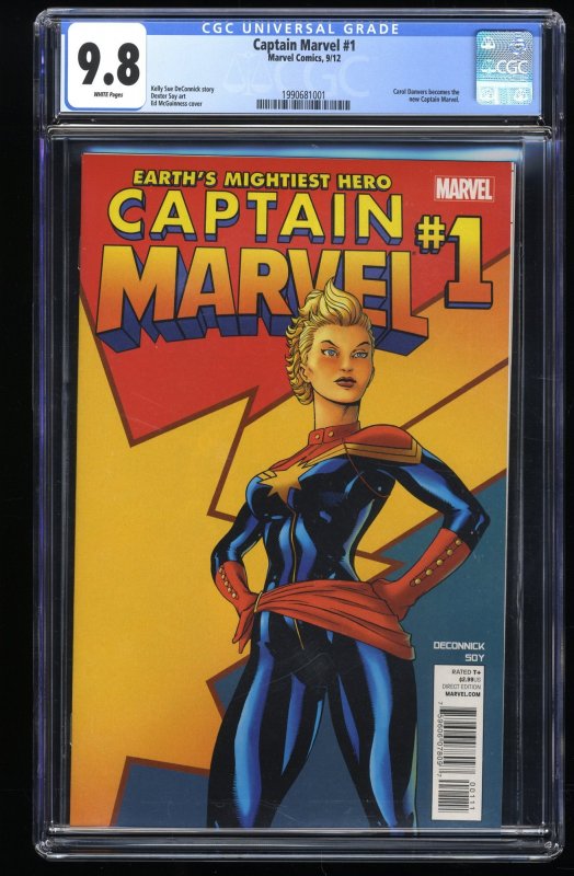 Captain Marvel (2012) #1 CGC NM/M 9.8 Carol Danvers Becomes New Captain Marvel!