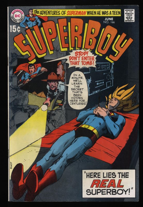 Superboy #166 VF 8.0 DC Comics Superman Neal Adams Cover!