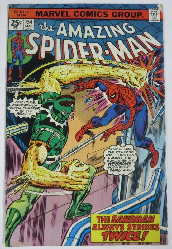 AMAZING SPIDER-MAN  #154 (Marvel,3/1976) VERY GOOD Sandman! Wein & Sal Buscema