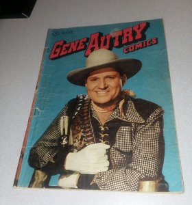 Gene Autry #8 1947 Dell golden age early photo cover western movie comics precod