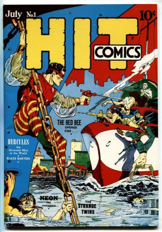 Flaskback #31 HIT COMICS #1 Golden Age Reprint -RED BEE-HERCULES- VF