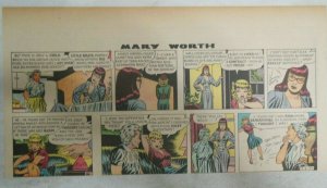 (52) Mary Worth Sunday Pages by Saunders 1947 Third Full Page 7.5 x 15 inches