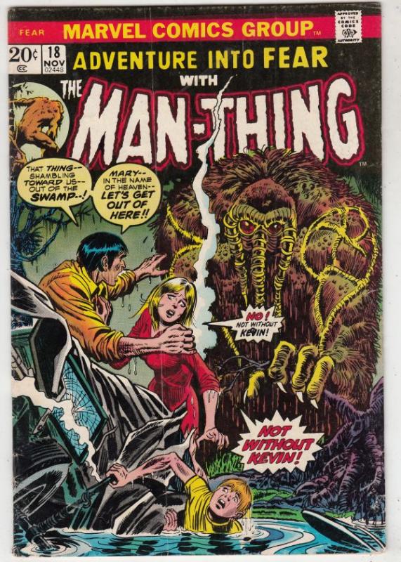 Adventures Into Fear #18 (Nov-73) FN Mid-Grade Man-Thing