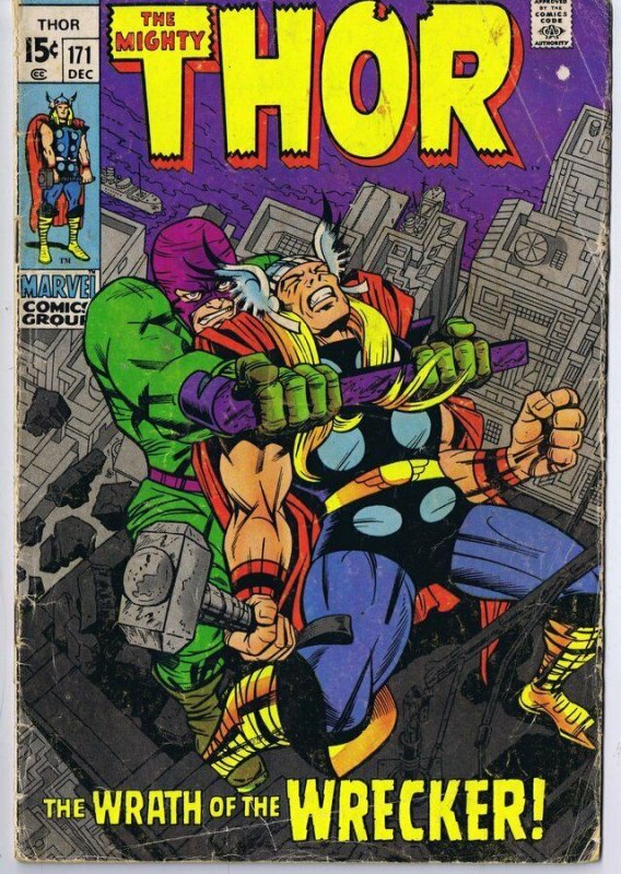 Thor #171 ORIGINAL Vintage 1969 Marvel Comics The Wrecker