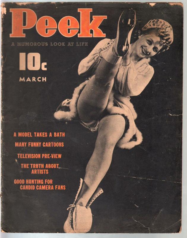 Peek #7 3/1939-cheesecake-funny photos-pin-ups-cartoons-G/VG 