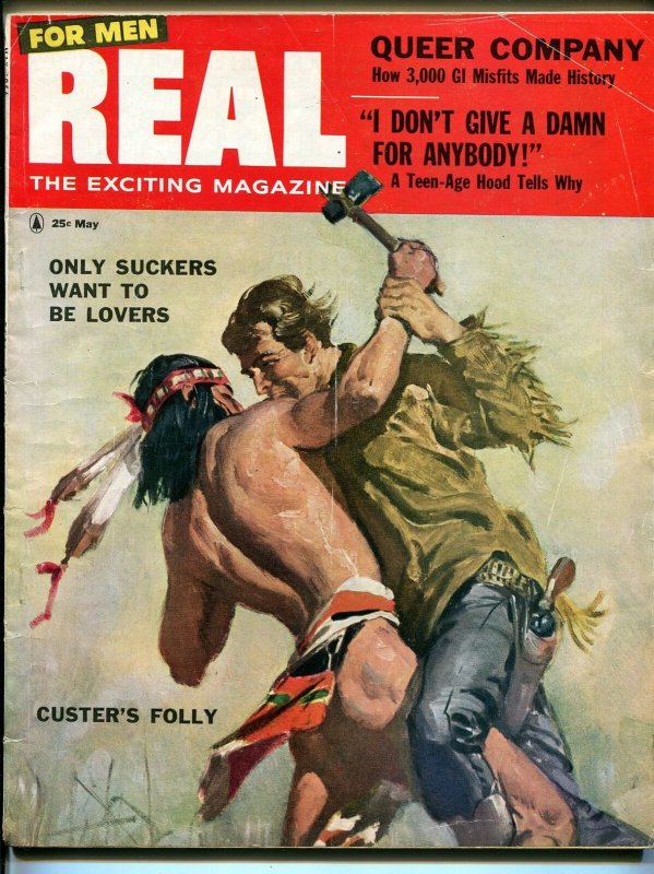 Real For Men 5/1956-pulp-Rita Gam cheesecake-Norm Saunders-Howard Cosell-VG/FN