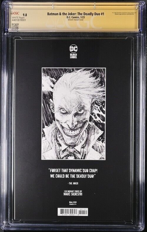 Batman & The joker : The Deadly Duo (2023) #1 (CGC 9.8 SS) Signed Marc Silvestri