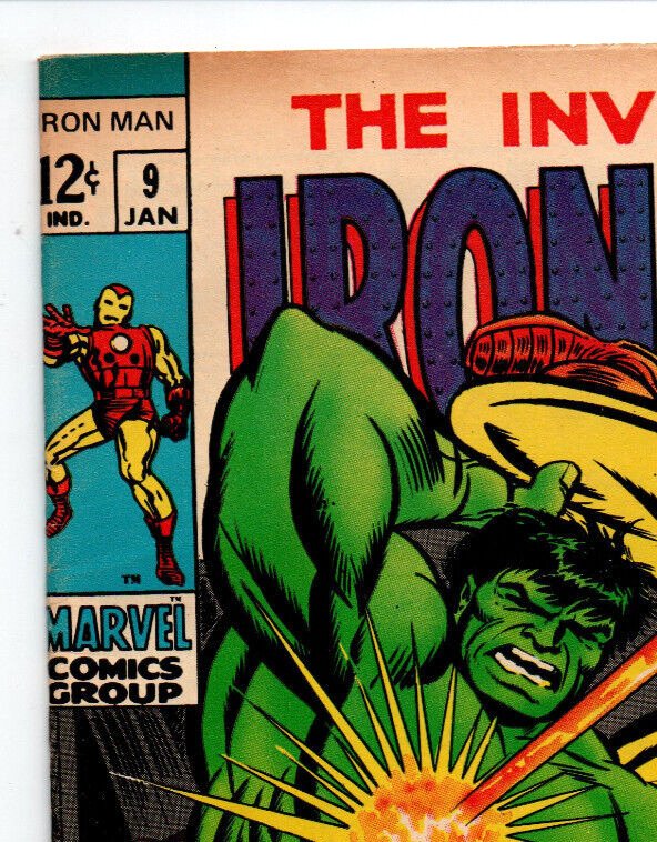 Invincible Iron Man #9 - vs Hulk - 1968 - FN 