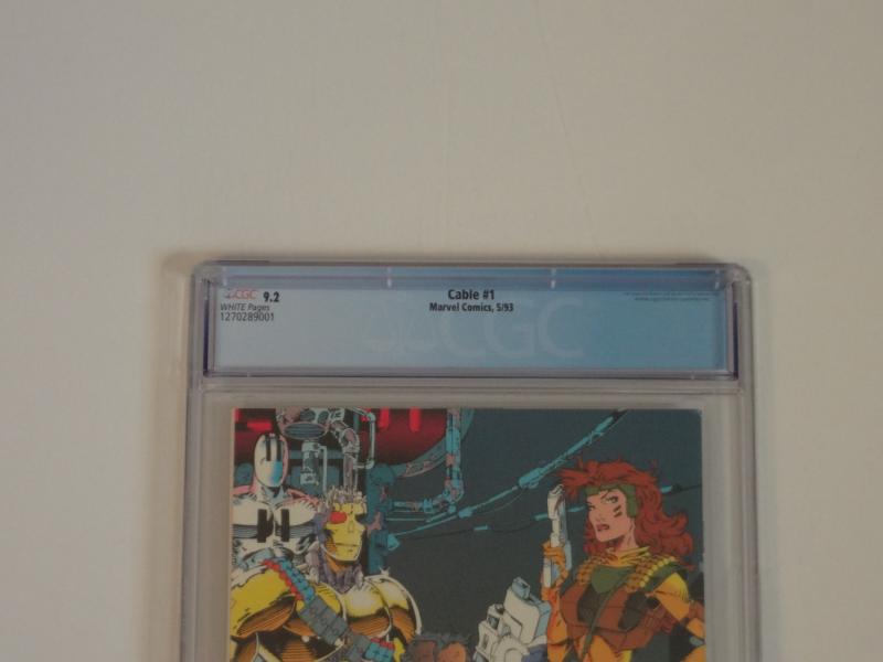 Cable #1, CGC 9.2; Gold foil, wrap-around cover!! Cable origin! Weapon X app.!!