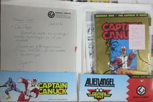 CAPTAIN CANUCK PROMOTIONAL/PRESS KIT! Comics! Ad rates! Signed stuff!Rich Comely