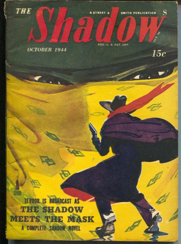 The Shadow 10/1944-The Shadow Meets The Mask-hero pulp-VG/FN