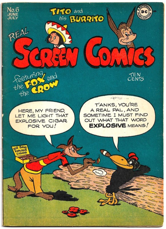 REAL SCREEN COMICS #6 (1946) 5.0VG/FN  Fox & Crow,Flippity & Flop,Tito & Burrito