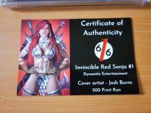 Invincible Red Sonja #1 Josh Burns Virgin Variant ~ CGC 9.8 ~ 2021 Dynamite