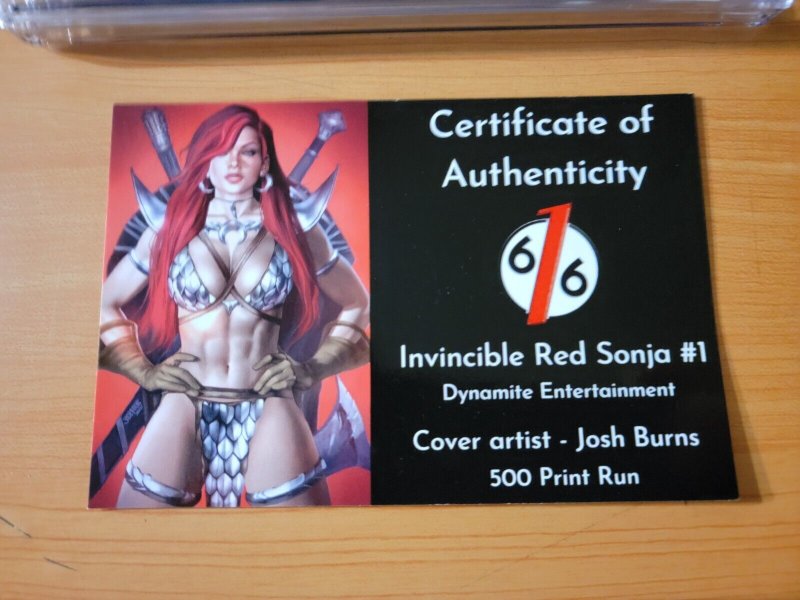 Invincible Red Sonja #1 Josh Burns Virgin Variant ~ CGC 9.8 ~ 2021 Dynamite