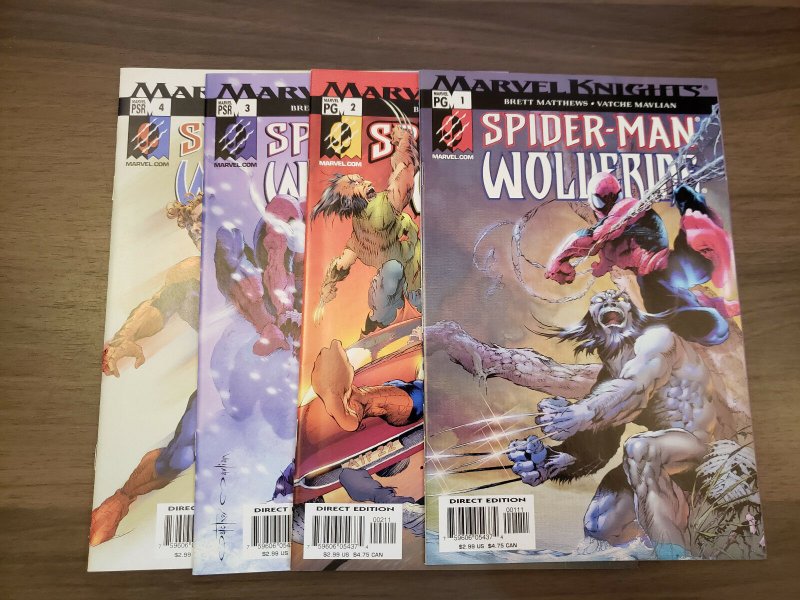 Spider-Man Wolverine (Marvel 2003) #1,2,3,4 SET | Brett Matthews Vatche Mavlian