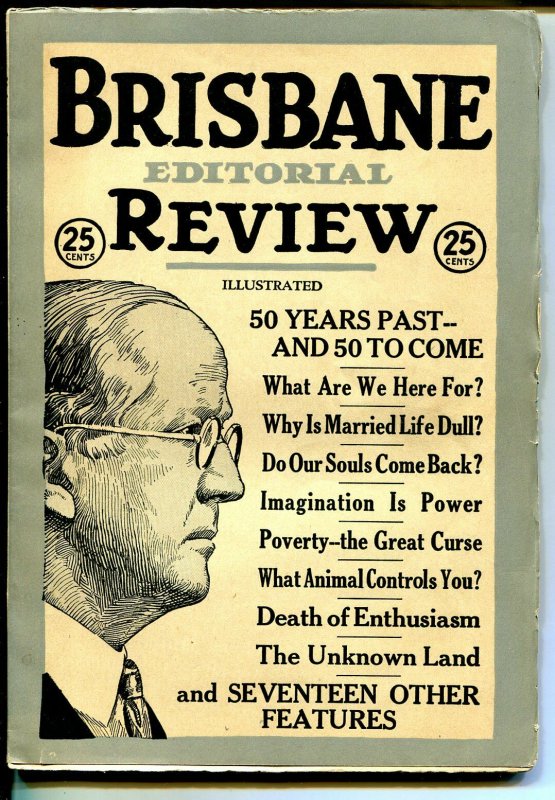 Brisbane Editorial Review #1 4/1922-1st issue-Unknown Land-pulp format-FN/VF