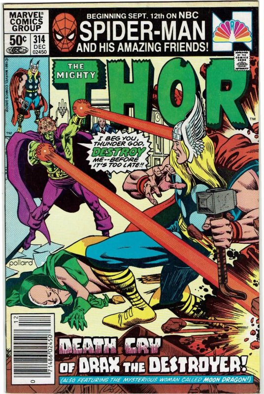 Thor #314 (1966 v1) Tony Stark Origin of Drax & Moondragon Newsstand VF-