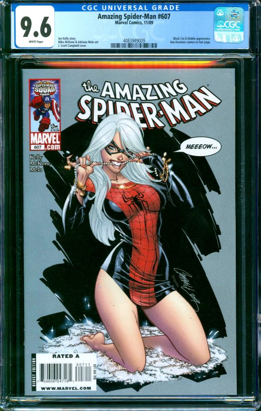 Amazing Spider-Man #607 J. Scott Campbell Variant Marvel Comics 2009 CGC 9.6 