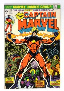 Captain Marvel #32 Mar-Vell Thanos Rick Jones Destroyer (1974) Marvel VG