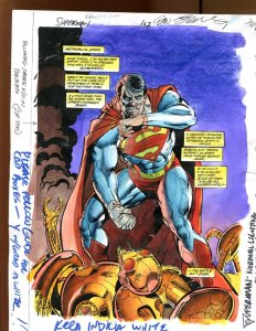 Superman #137 p.1 Color Guide Art - SIGNED ART BY ARTIST DAN JURGENS! 1998