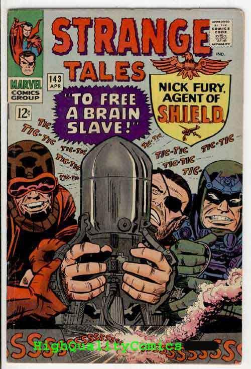 STRANGE TALES 143, FN+, Nick Fury, Dr Strange, Jack Kirby, Steve Ditko, 1966