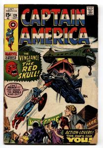 CAPTAIN AMERICA #129 comic book 1970 MARVEL RED SKULL GENE COLAN VG-