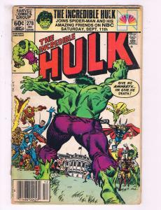 The Incredible Hulk #278 VF Marvel Comics Group Comic Book Dec DE19
