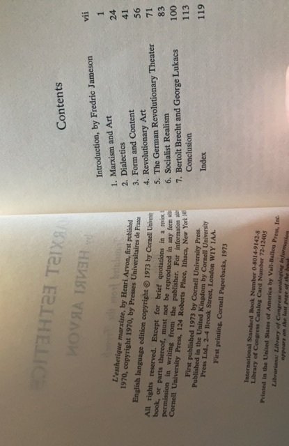 MARXIST ESTHETICS, ARVON, 1973