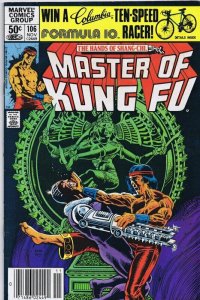 Master of Kung Fu #106 ORIGINAL Vintage 1981 Marvel Comics Newsstand  