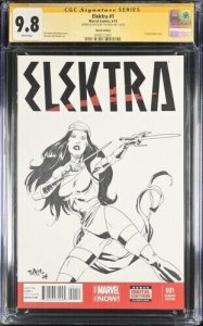 Elektra (2014)  # 1 (CGC 9.8 SS) Signed Sketch Tim Vigil * Marvel comics