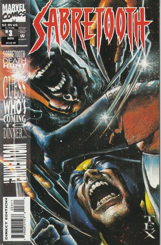 Sabretooth #3 Direct Edition (1993)