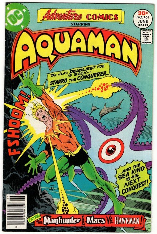 ADVENTURE COMICS #451 (7.0) AQUAMAN Jim Aparo Classic Bronze Age DC