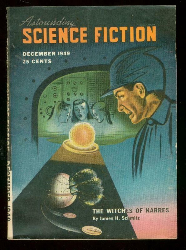 ASTOUNDING SCIENCE-FICTION DEC 1949-L RON HUBBARD-PULP-good G 