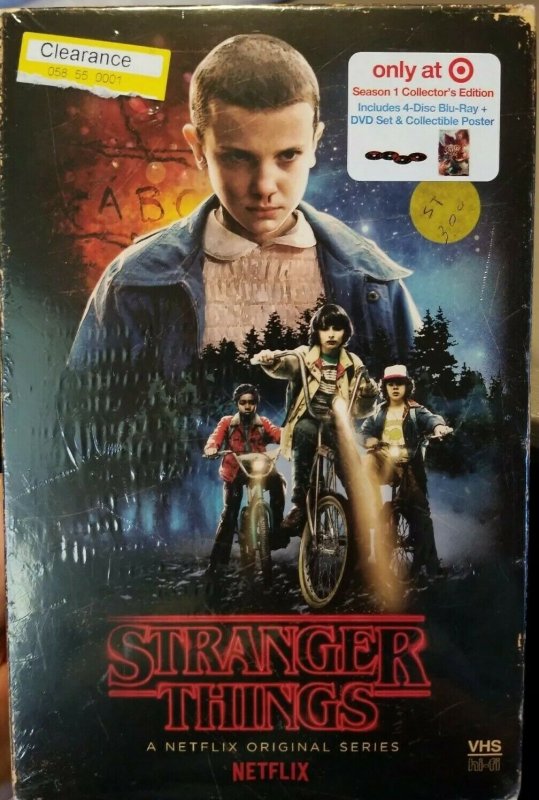 Stranger Things Season 1 VHS DVD + BluRay + Poster Set Netflix Target Exclusive