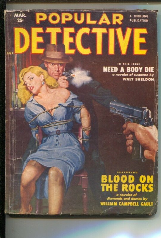 Popular Detective 3/1951-Thrilling-Incredible Good Girl Art bondage cover-Wil...