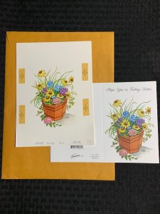 HOPE YOU'RE FEELING BETTER Yellow Flowers 6x8.5 Greeting Card Art #C9502 w/ 3