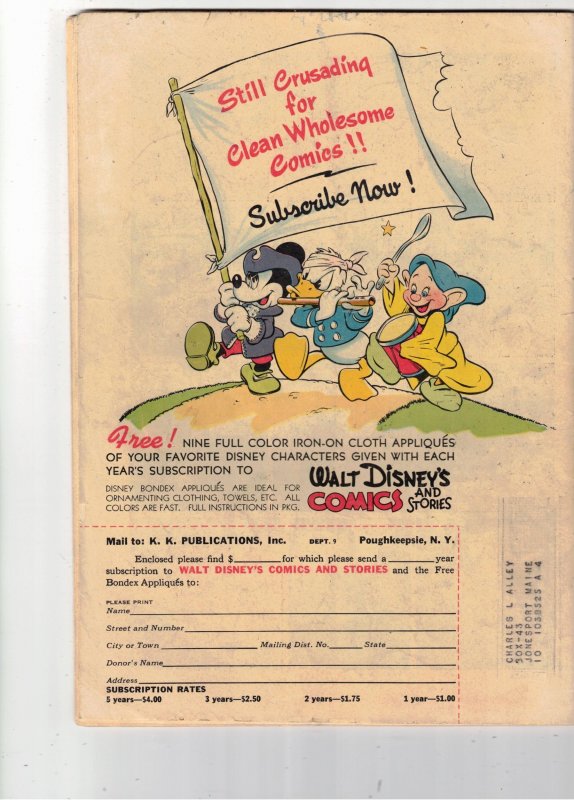 Walt Disney's Comics & Stories #108 (1949) VG+ Carl Barks Famous Sail Co...