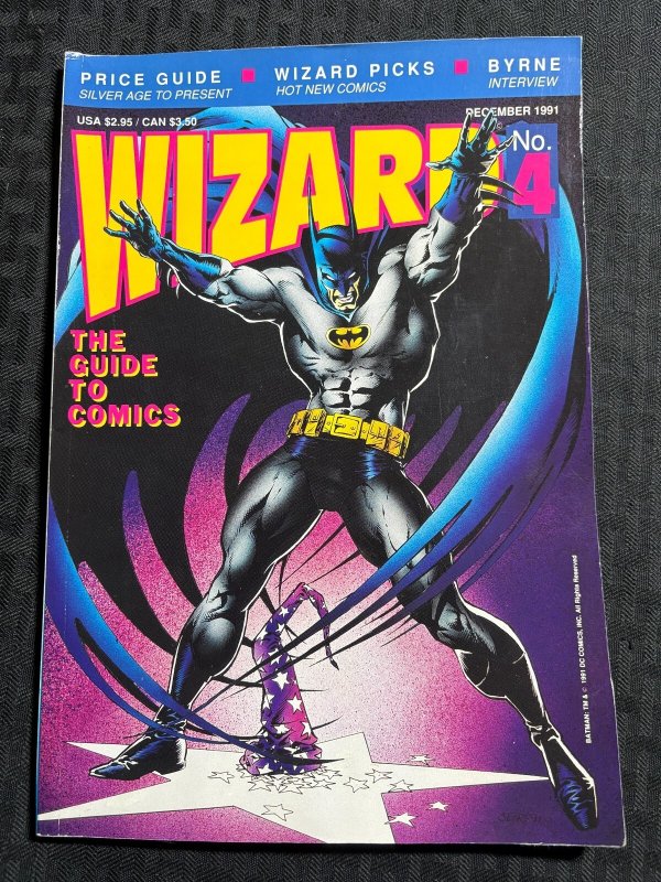 1991 WIZARD Comics Magazine #4 VG/FN 5.0 Batman / Wolverine Poster NO INSERTS