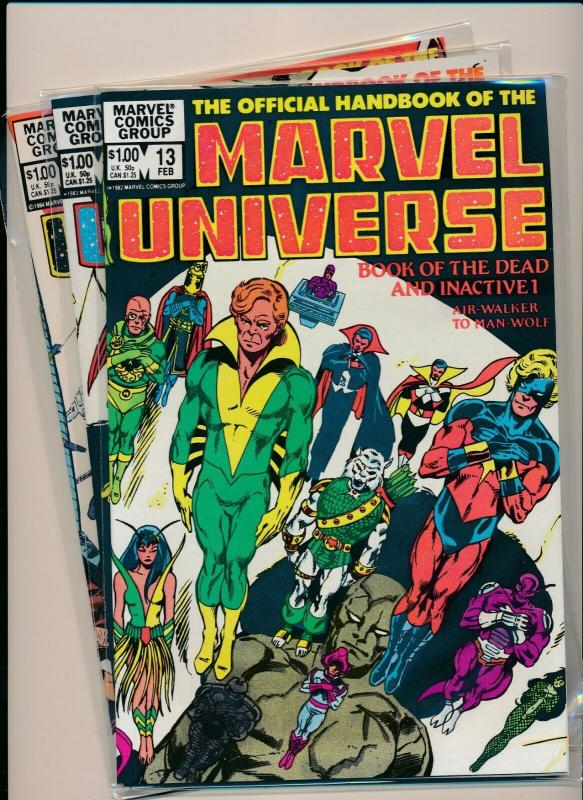 LOT OF 3-MARVEL UNIVERSE BOOK OF DEAD I&II, &BOOK OF WEAPONS #13-15 VF (PF743) 