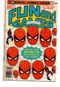 Fun and Games Magazine #3 newsstand - Spider-man Cover - Avengers - 1979 - VG 