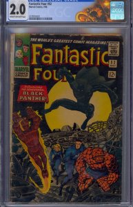 FANTASTIC FOUR #52 CGC 2.0 1ST BLACK PANTHER CUSTOM LABEL