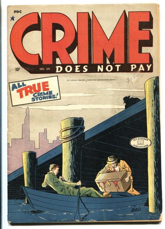 Crimes Does Not Pay #39 1945-Bloody Trunk cover-Pre-code violence 