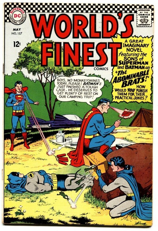 WORLDS FINEST #157 comic book 1966- SONS BATMAN-SUPERMAN