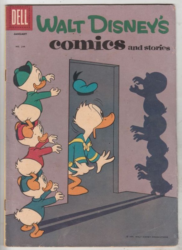 Comics and Stories, Walt Disney's #244 (Jan-61) FN Mid-Grade Donald Duck, Hue...