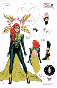 X-MEN #21 (2021)  RUSSELL DAUTERMAN JEAN GREY DESIGN VARIANT MARVEL NM.